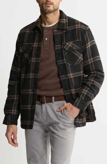 JACHS Plaid Shirt Jacket with Faux Fur Lining