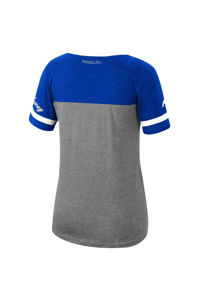 Women's Mitchell & Ness Penny Hardaway Heathered Charcoal Orlando Magic Team Captain V-Neck T-Shirt, Alternate, color, Heather Charcoal
