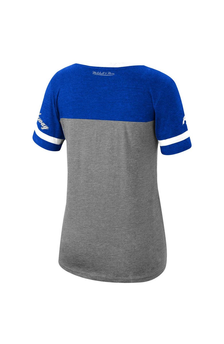 Mitchell & Ness Women's Mitchell & Ness Penny Hardaway Heathered Charcoal Orlando Magic Team Captain V-Neck T-Shirt, Alternate, color,