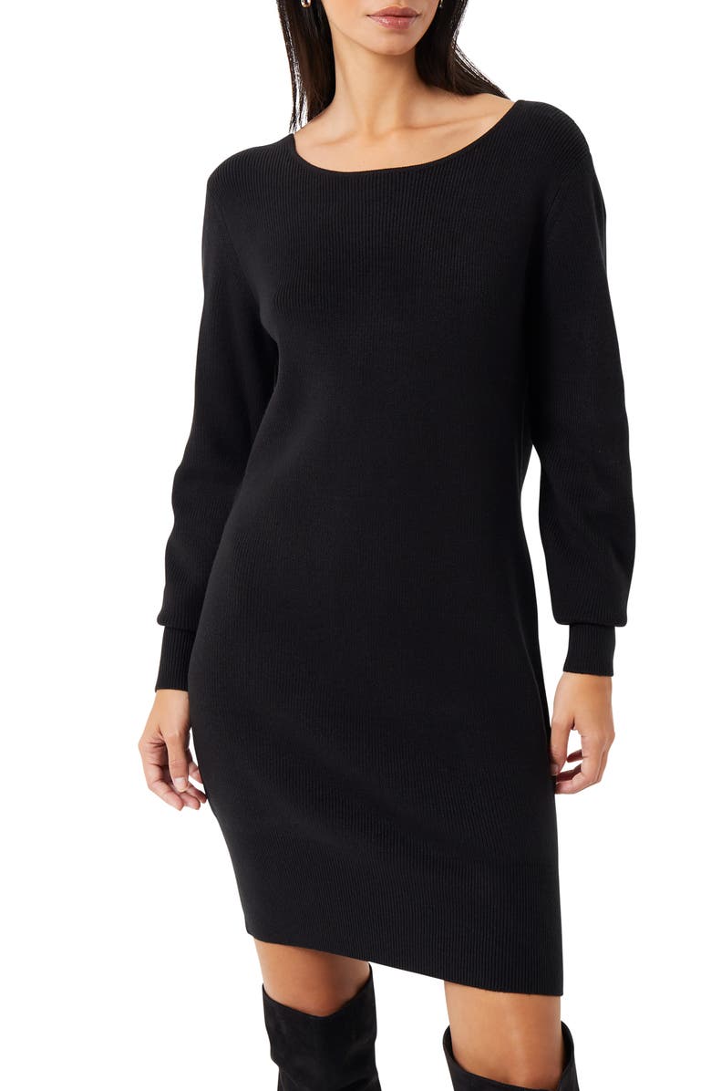 French Connection Open Back Long Sleeve Sweater Dress, Alternate, color,