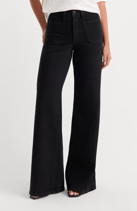 Good Petite High Waist Patch Pocket Palazzo Jeans