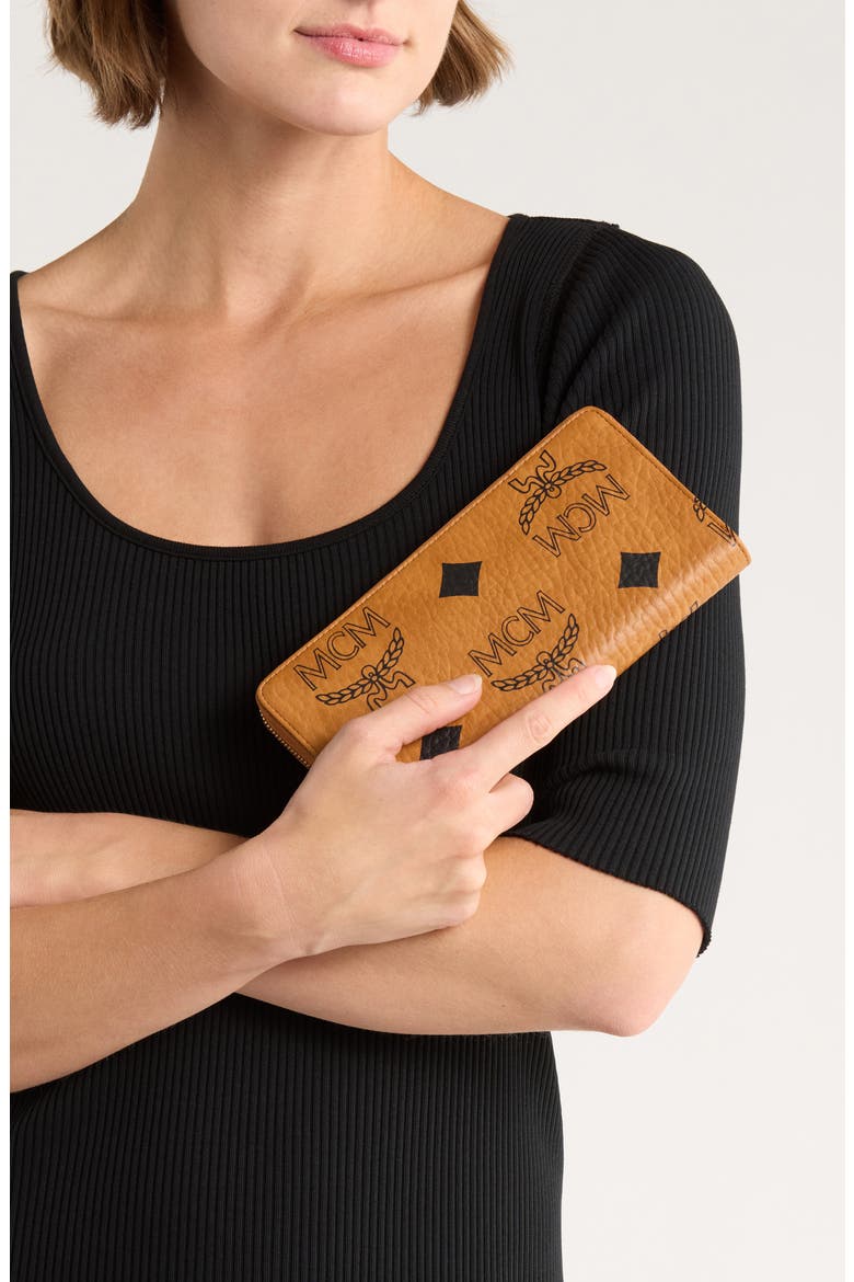 Aren Monogram Contintental Wallet, Alternate, color, COGNAC