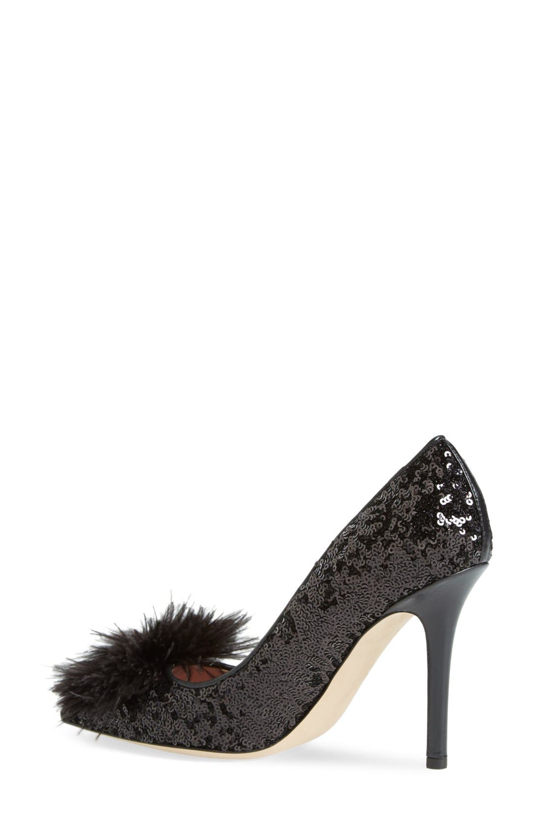 Kate Spade New York 'lexa too' ostrich feather embellished pump, Alternate, color, 