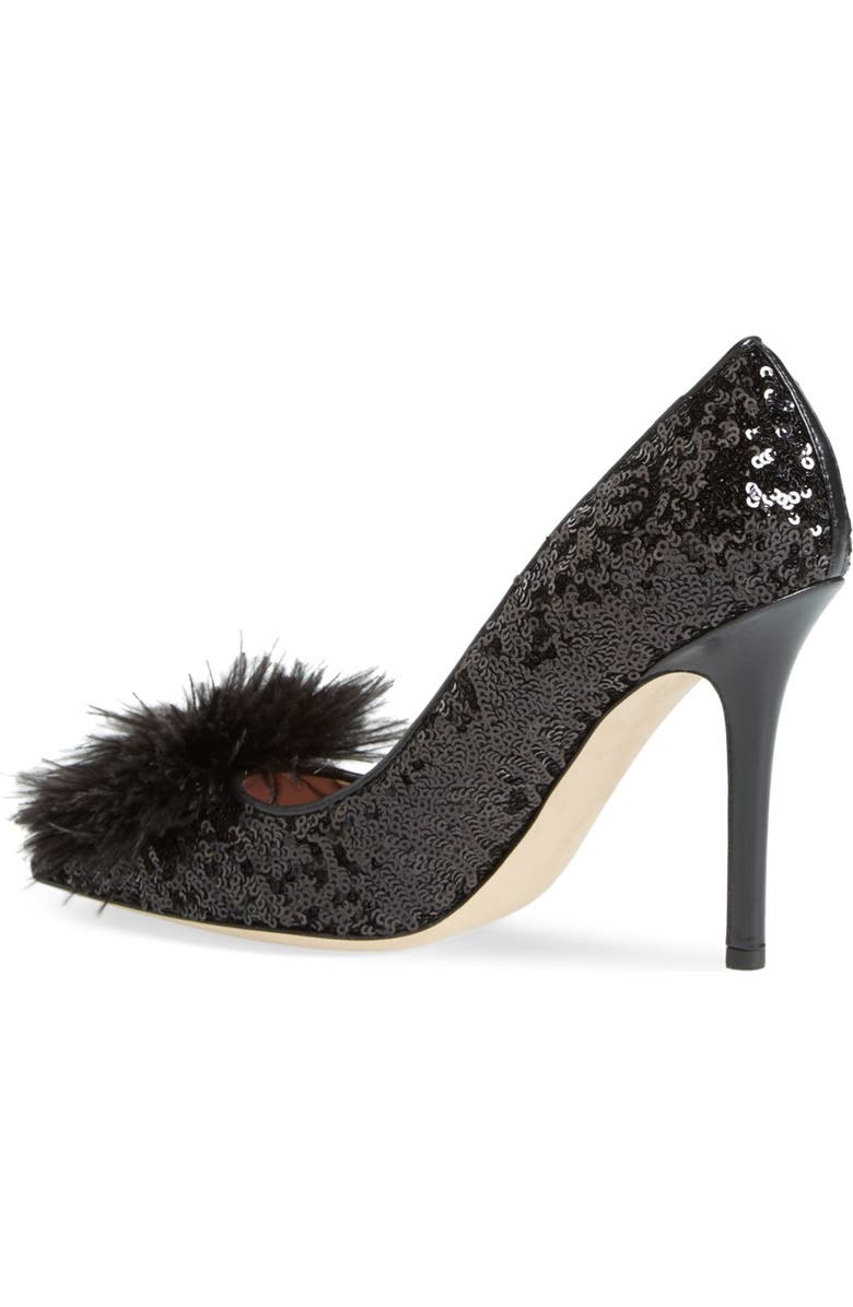 Kate Spade New York 'lexa too' ostrich feather embellished pump, Alternate, color,