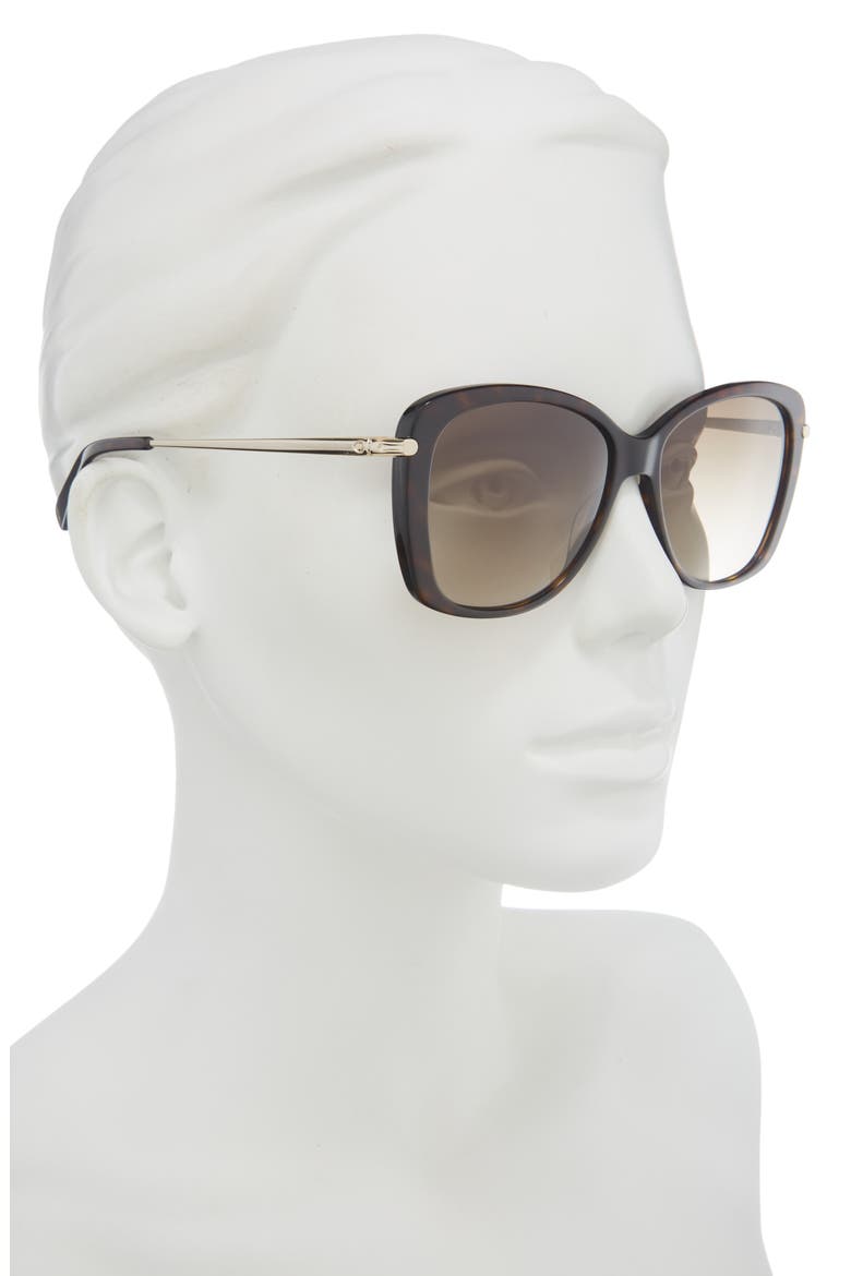 Butterfly Gradient Sunglasses, Alternate, color, DARK HAVANA