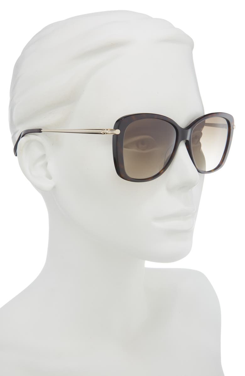 Longchamp Butterfly Gradient Sunglasses, Alternate, color, Dark Havana