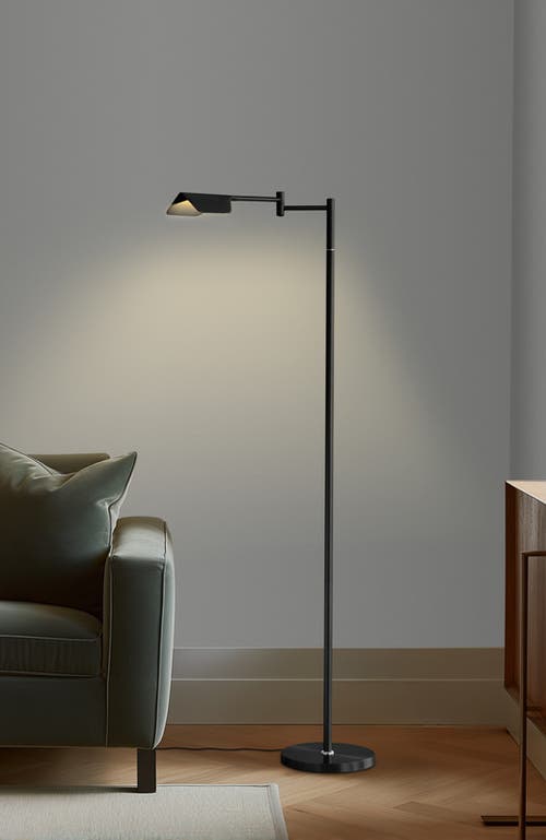 Brightech Leaf 53" Industrial Led Task Floor Lamp With Metal Empire Shade, 3-way Dimming