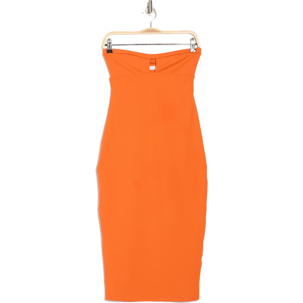 Susana Monaco Strapless Cutout Body-con Dress In Mandarin