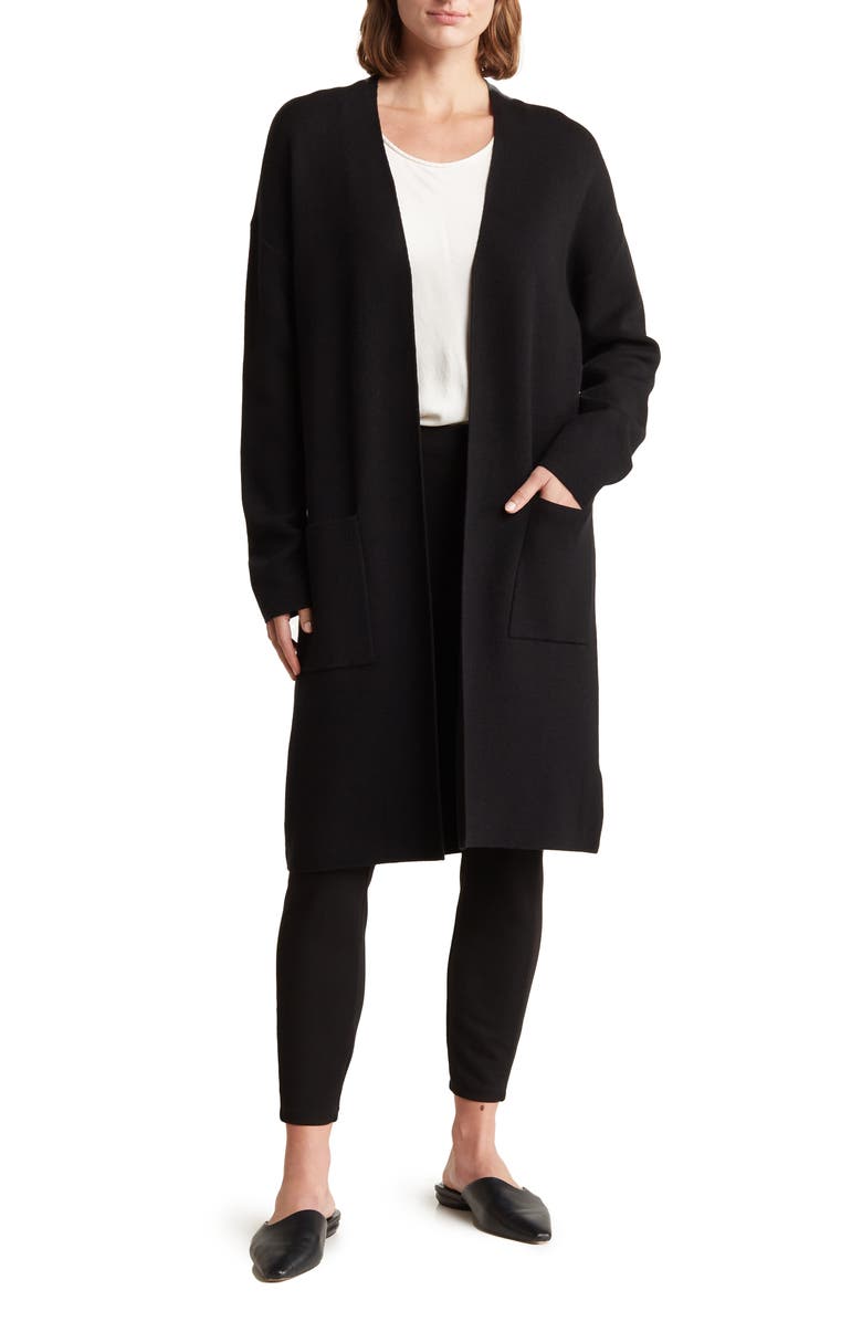 BY DESIGN Mel Pocket Cardigan Duster, Main, color, Black
