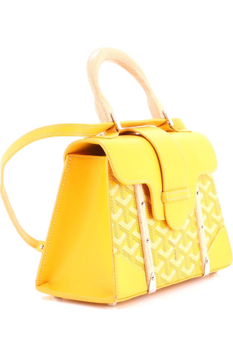 Pre-Owned Goyard Structured Saigon Top Handle Bag Coated Canvas with Leather Mini, Alternate, color, Yellow