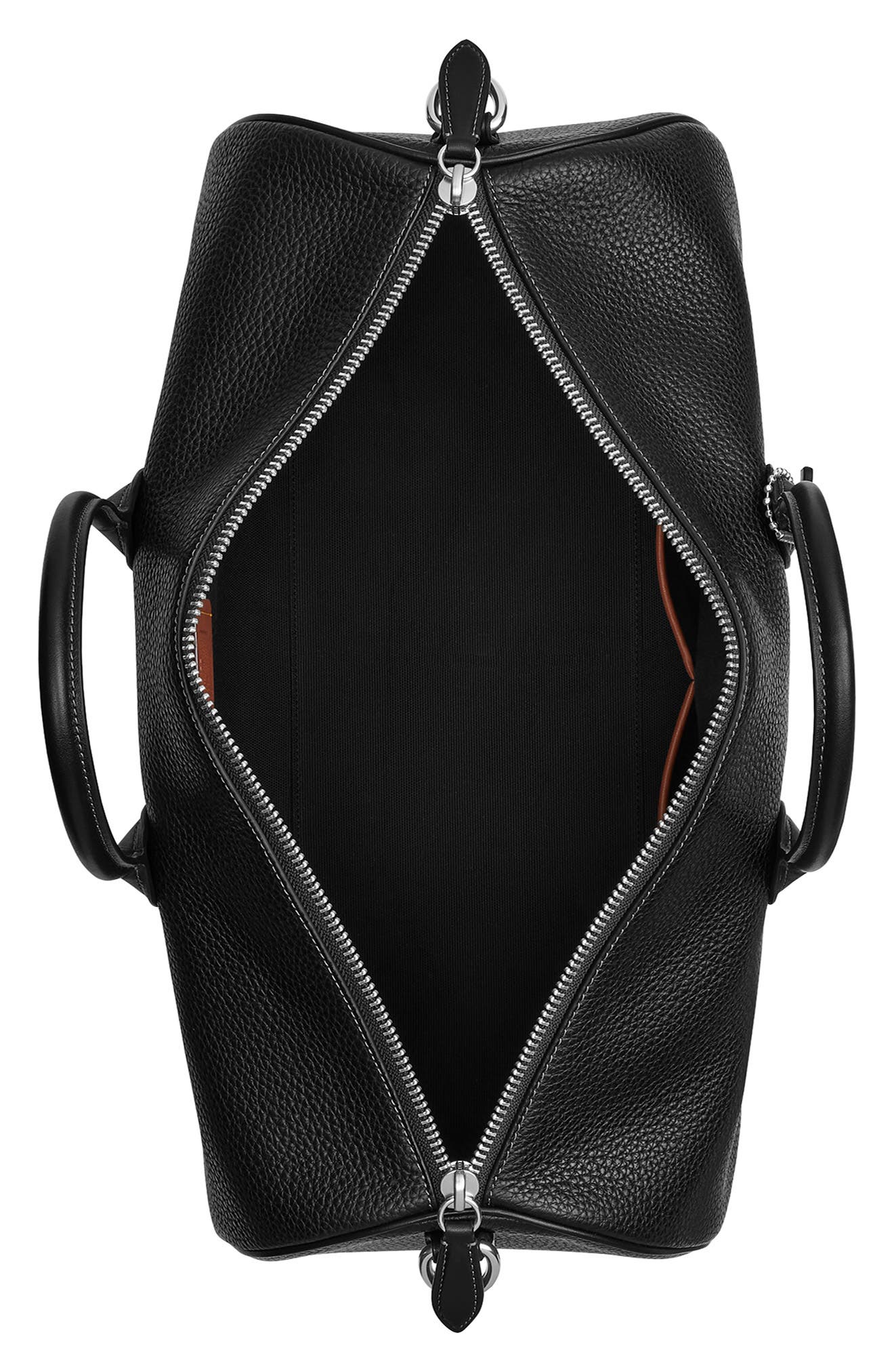 COACH Compass 45 Leather Duffle Bag, Alternate, color, Black