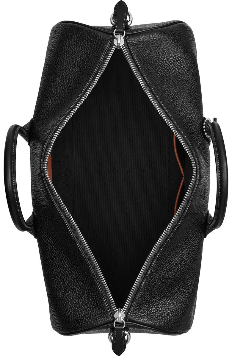 COACH Compass 45 Leather Duffle Bag, Alternate, color, Black