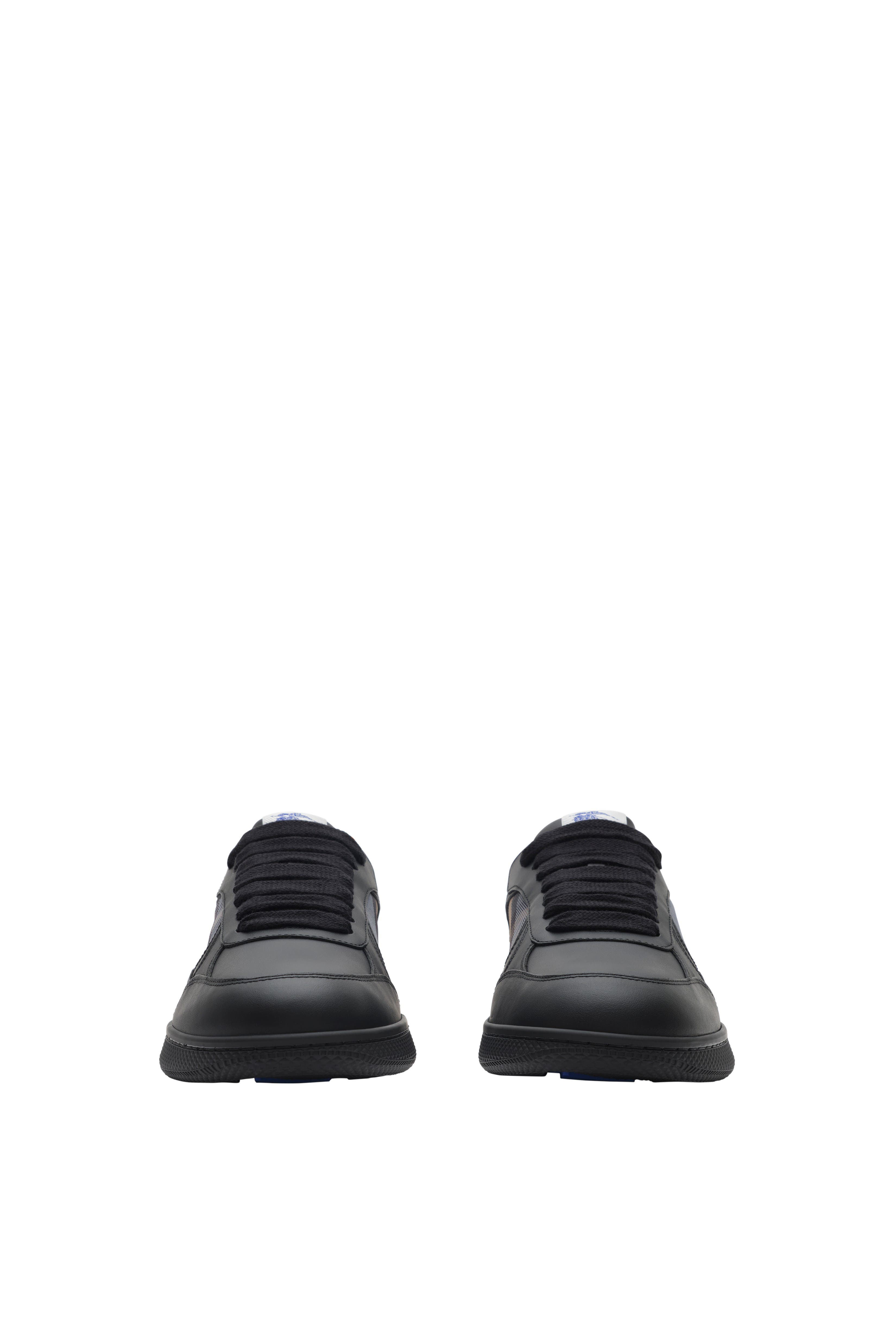 Мужские кроссовки Burberry Leather and Check Terrace Sneakers — фото 2