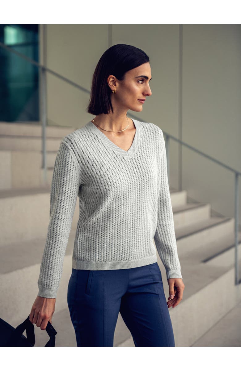 Ministry of Supply Women's Atlas Textured V-Neck Sweater, Alternate, color, 