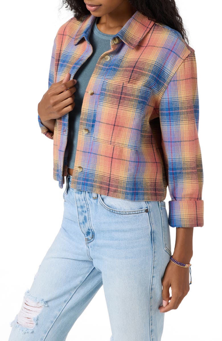 O'Neill Roy Crop Flannel Button-Up Shirt, Alternate, color, 