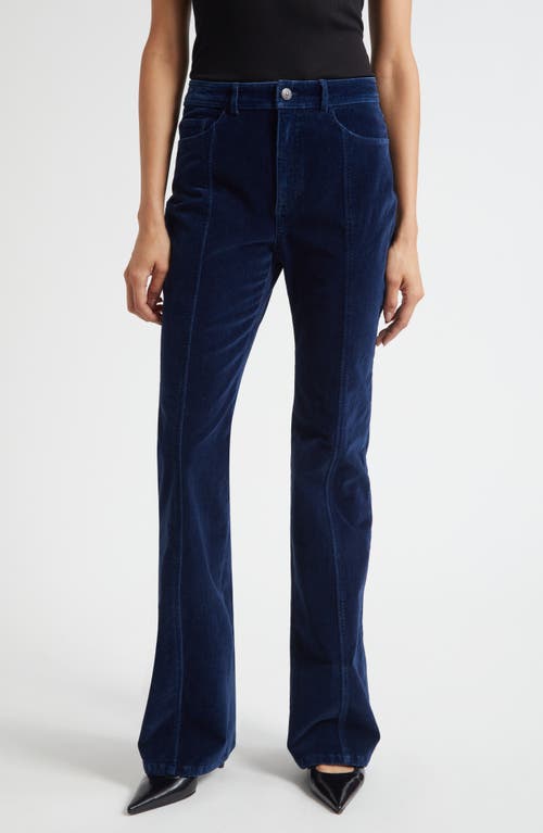 Cinq À Sept Cinq A Sept Shailen High Rise Velvet Denim Jeans In Annecy In Black
