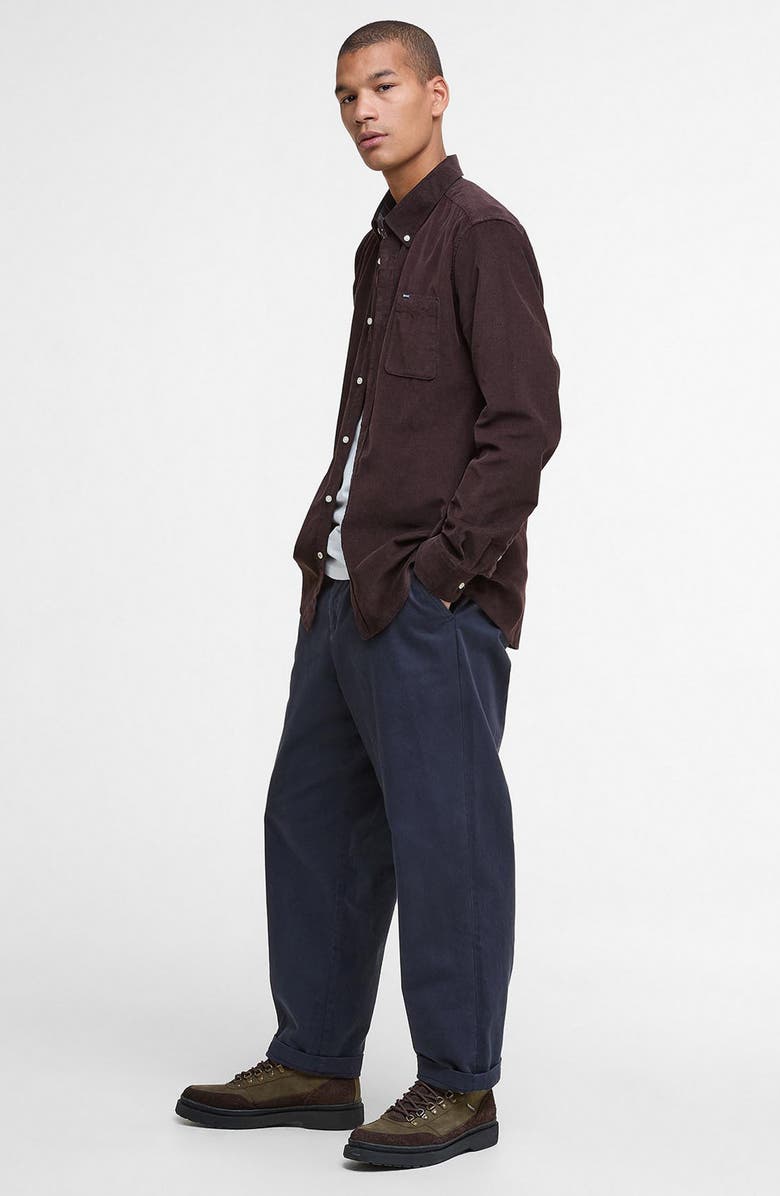 Barbour Ramsey Tailored Fit Corduroy Button-Down Shirt, Alternate, color, Dark Oak