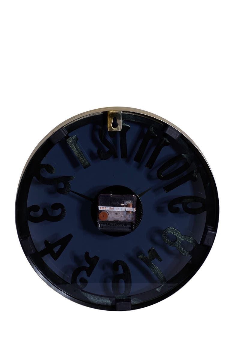 WILLOW ROW Blue Aluminum Coastal Wall Clock, Alternate, color, Blue