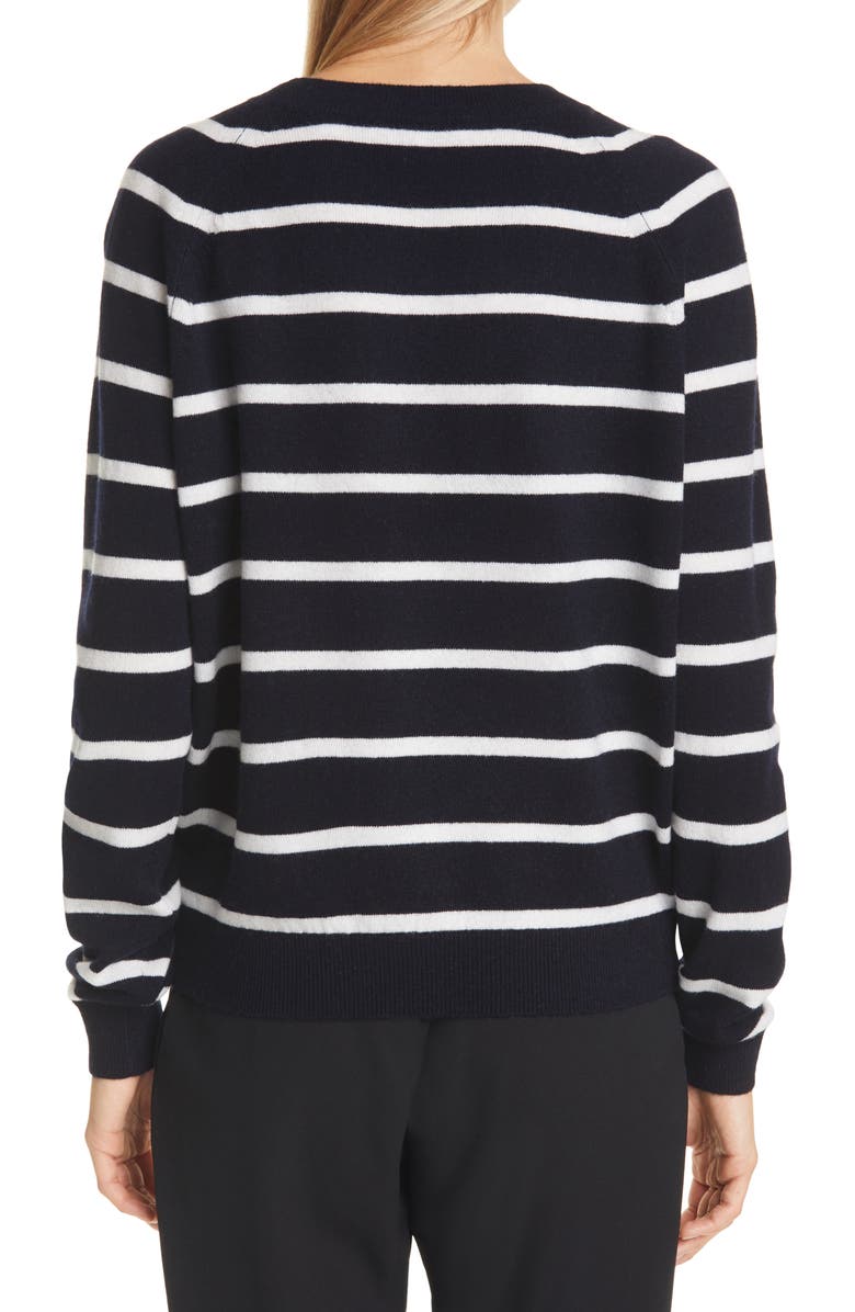 Vince Striped Wool & Cashmere Blend Sweater, Alternate, color,