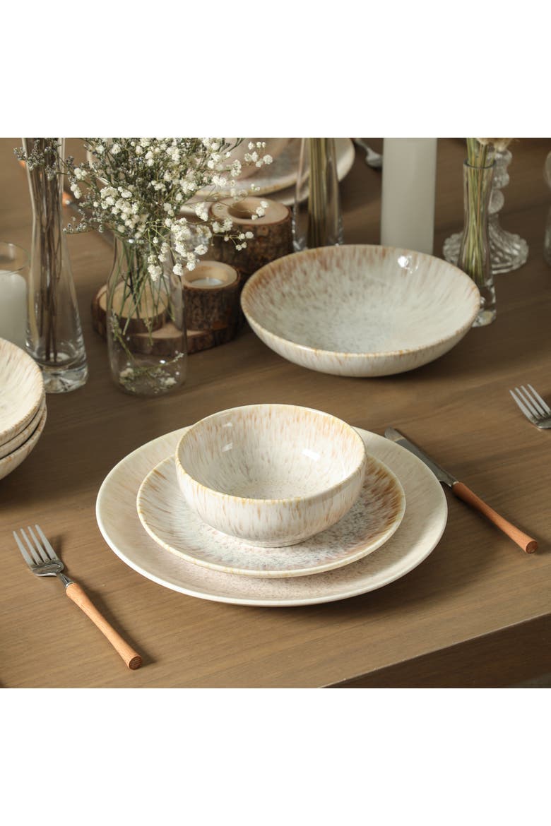 Riley 32-Piece Dinnerware Set Stoneware, Service for 8, Alternate, color, Sand