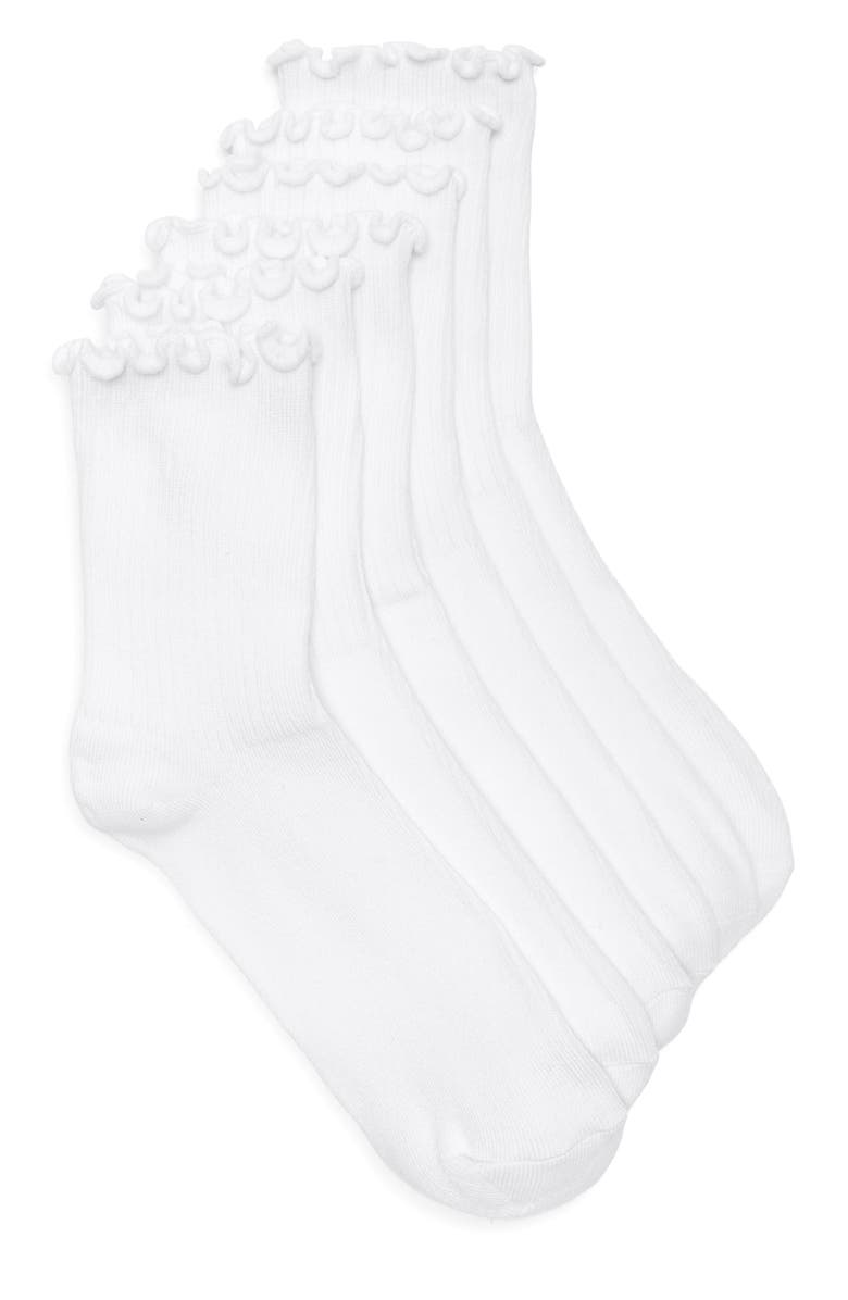 BP. 3-Pack Lettuce Edge Crew Socks, Main, color, White