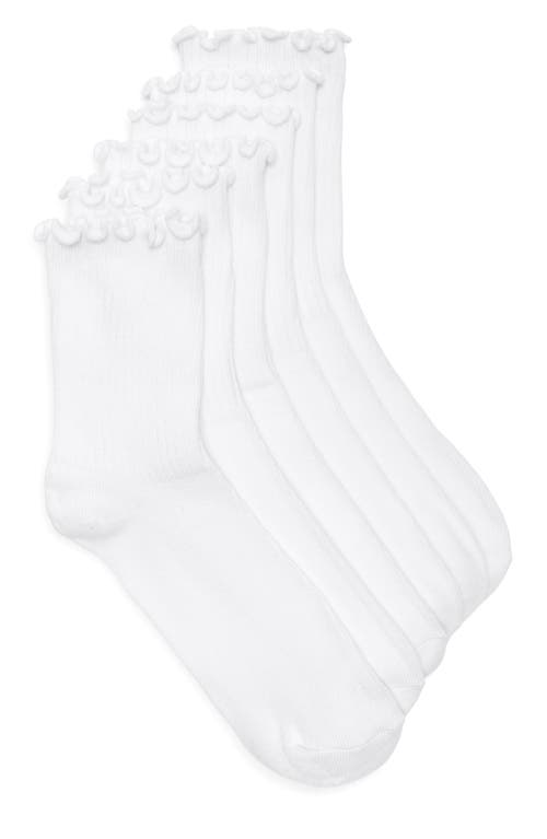 Bp. 3-pack Lettuce Edge Crew Socks In White