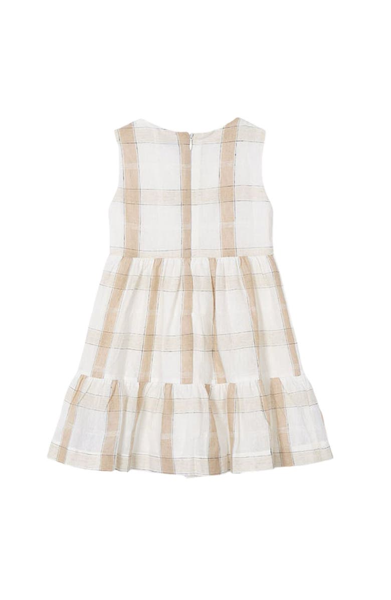 Mayoral Plaid Linen Dress, Alternate, color, Beige