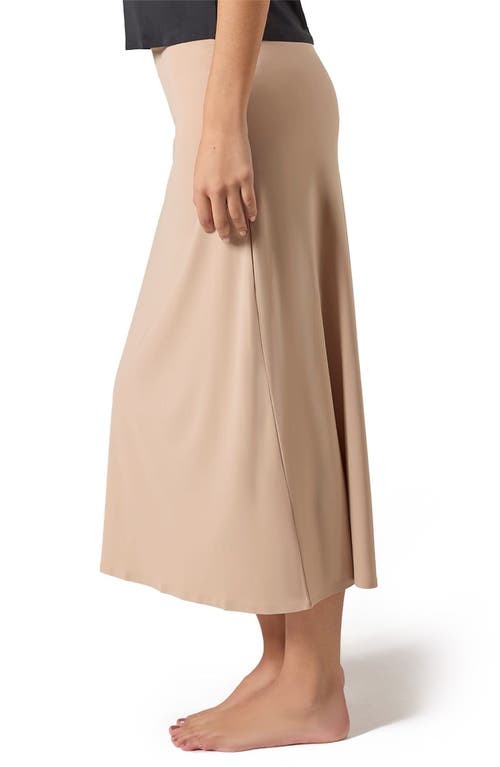 Memoi Bonded Maxi Slip Skirt In Nude