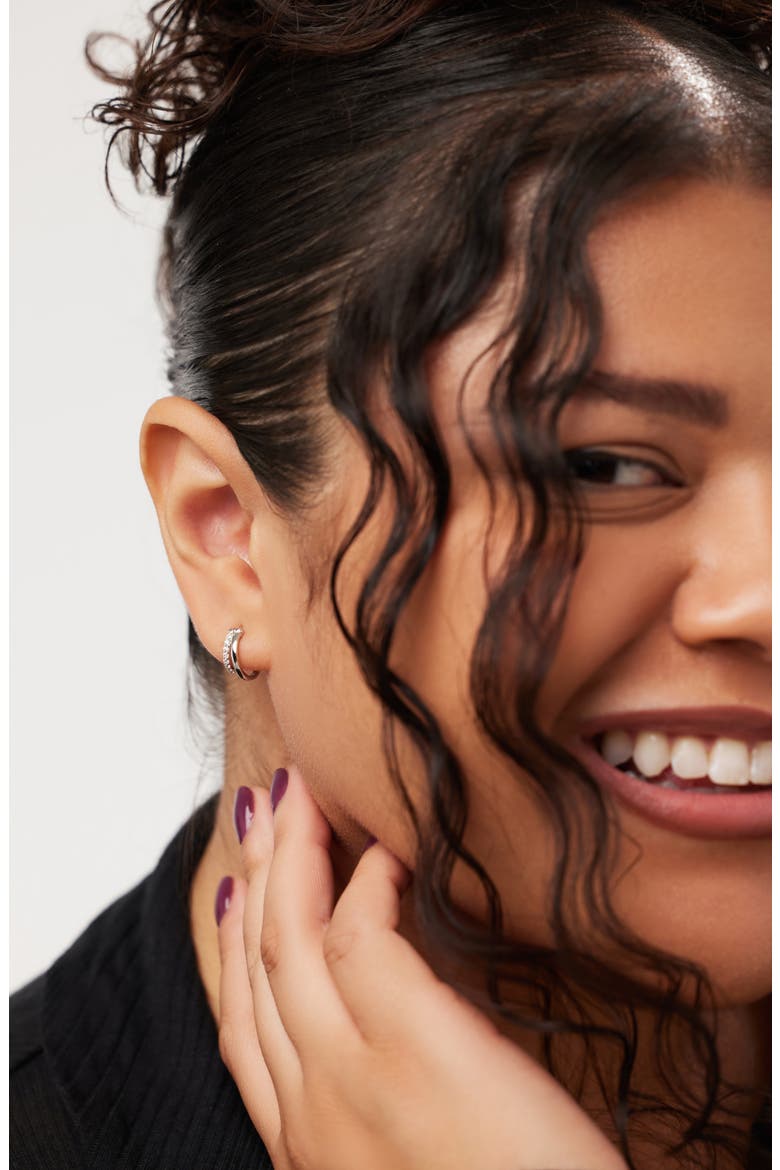 Double Hoop Earrings - Toda Mini Silver, Alternate, color, Silver