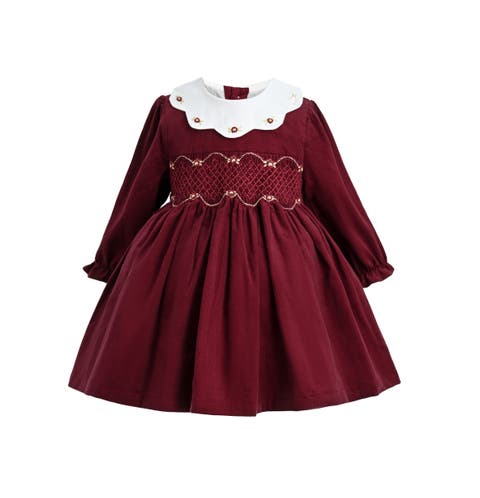 Smocked Holiday Dress (Baby 
Toddler)