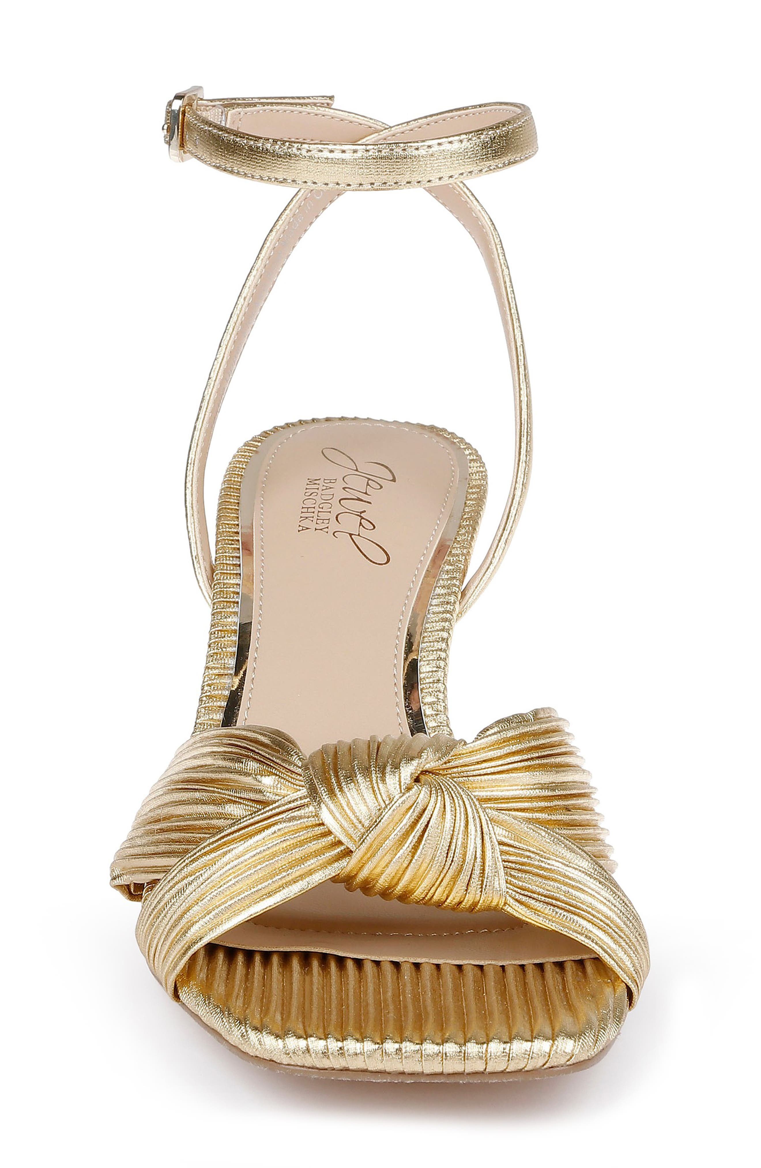 True Ankle Strap Kitten Heel Sandal, Alternate, color, GOLD FABRIC