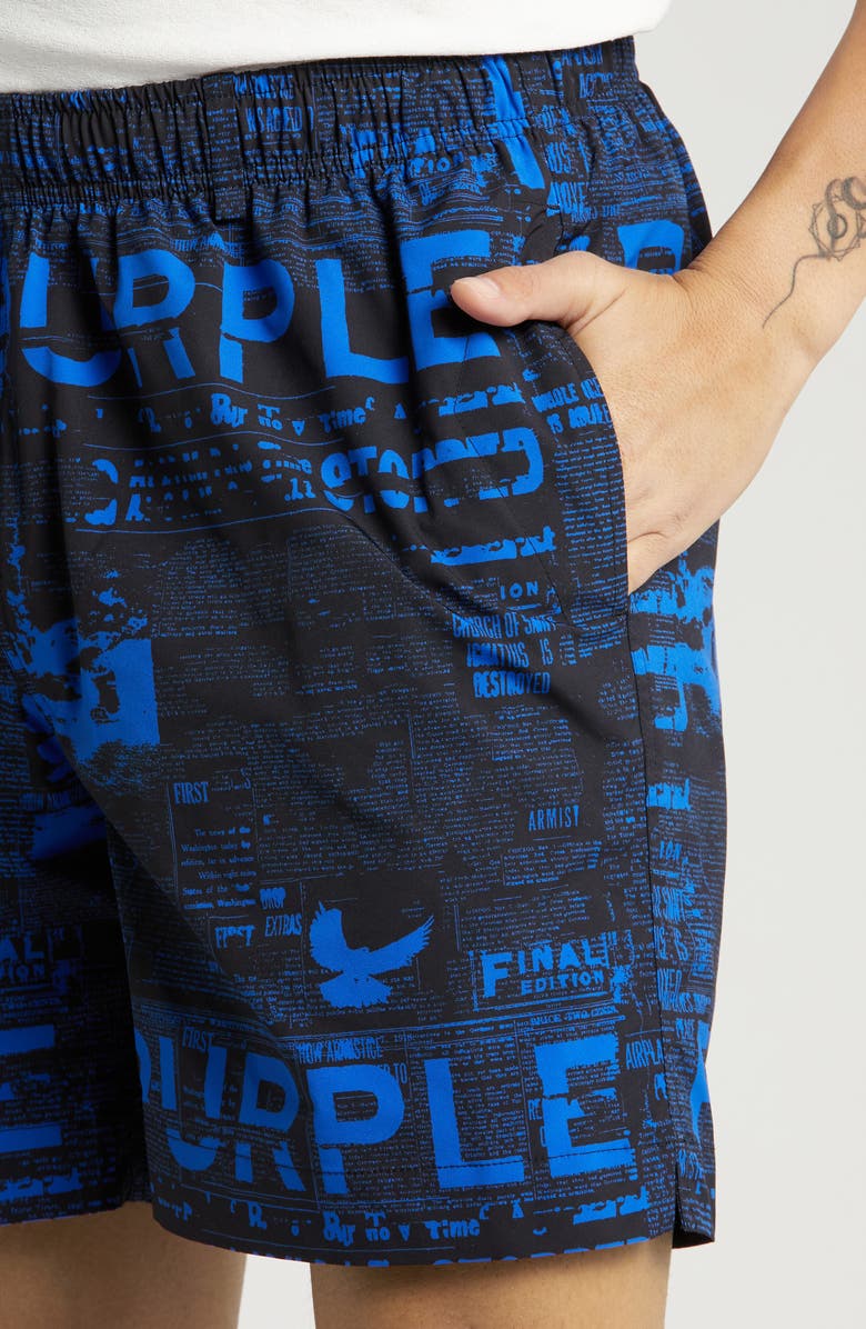 PURPLE BRAND All Around Performance Shorts, Alternate, color, Black