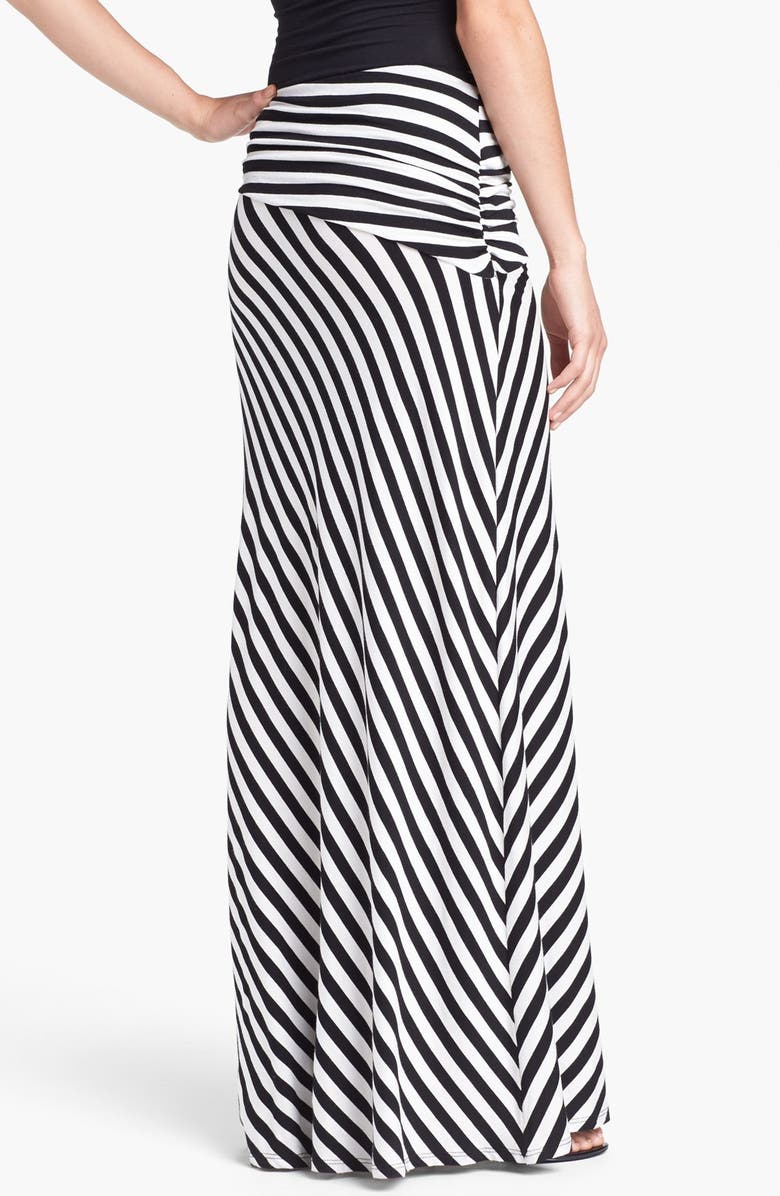 Bobeau Long Stripe Skirt, Alternate, color,