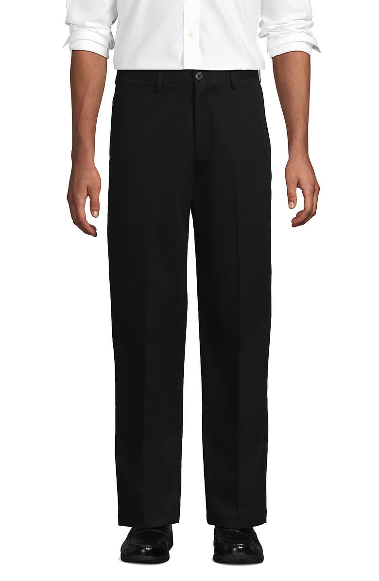 Lands' End Prehem Comfort Waist No Iron Chino Pants, Main, color, Black