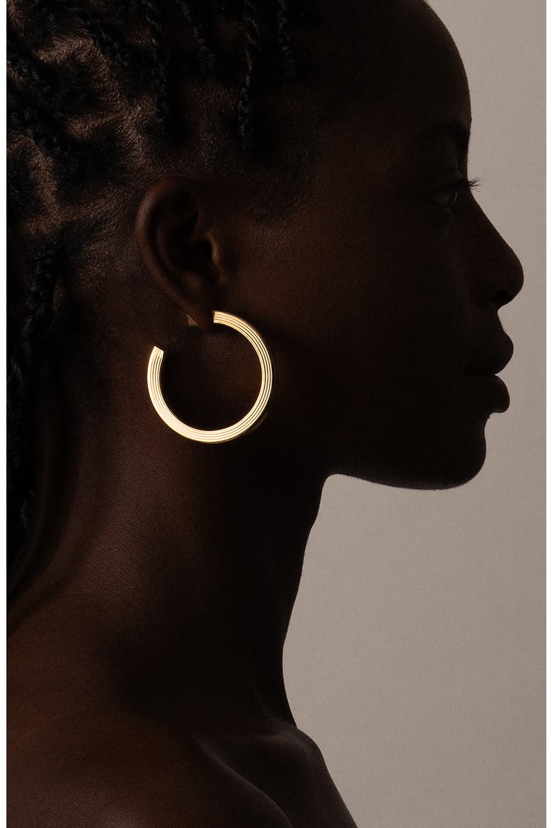 Large Signora Hollow Hoop Earrings, Alternate, color, YELLOW GOLD