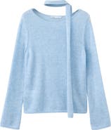 MANGO Boat Neck Sweater with Scarf