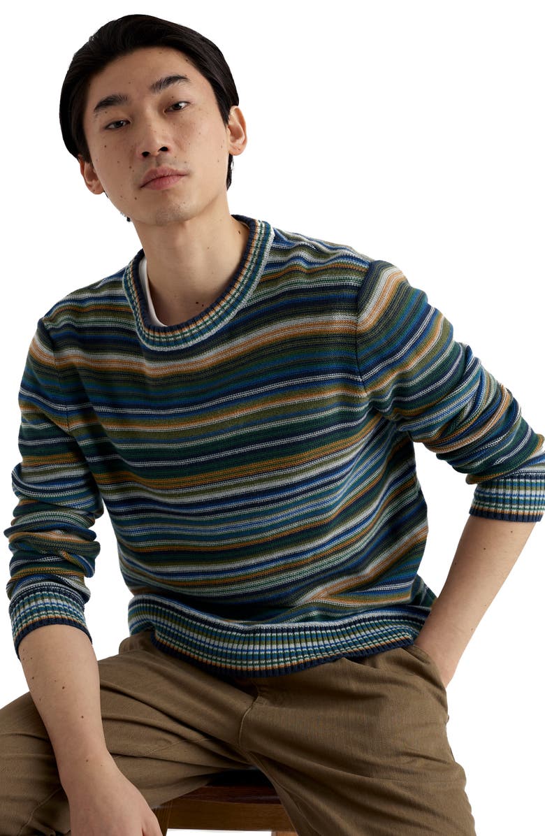 Seasalt Cornwall Trenale Stripe Organic Cotton Crewneck Sweater, Alternate, color, Sown Atlantic