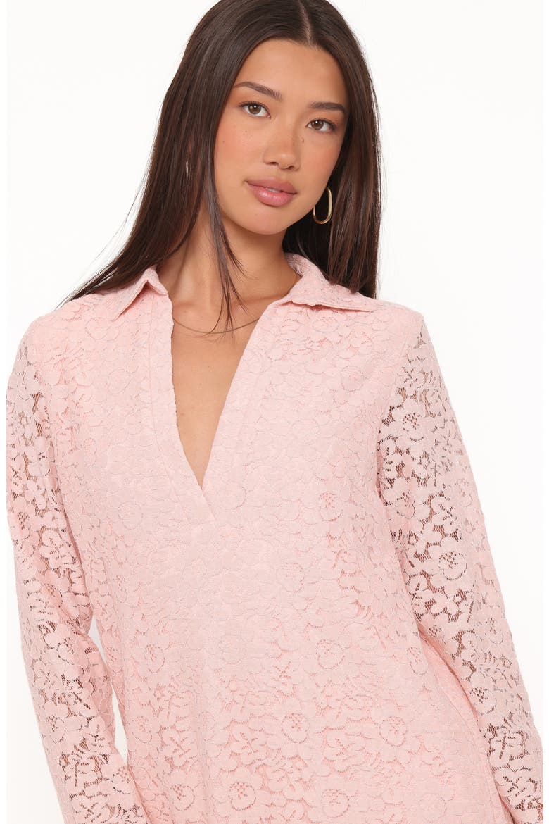 Cidel Lace Long Sleeve Minidress, Alternate, color, PINK LACE