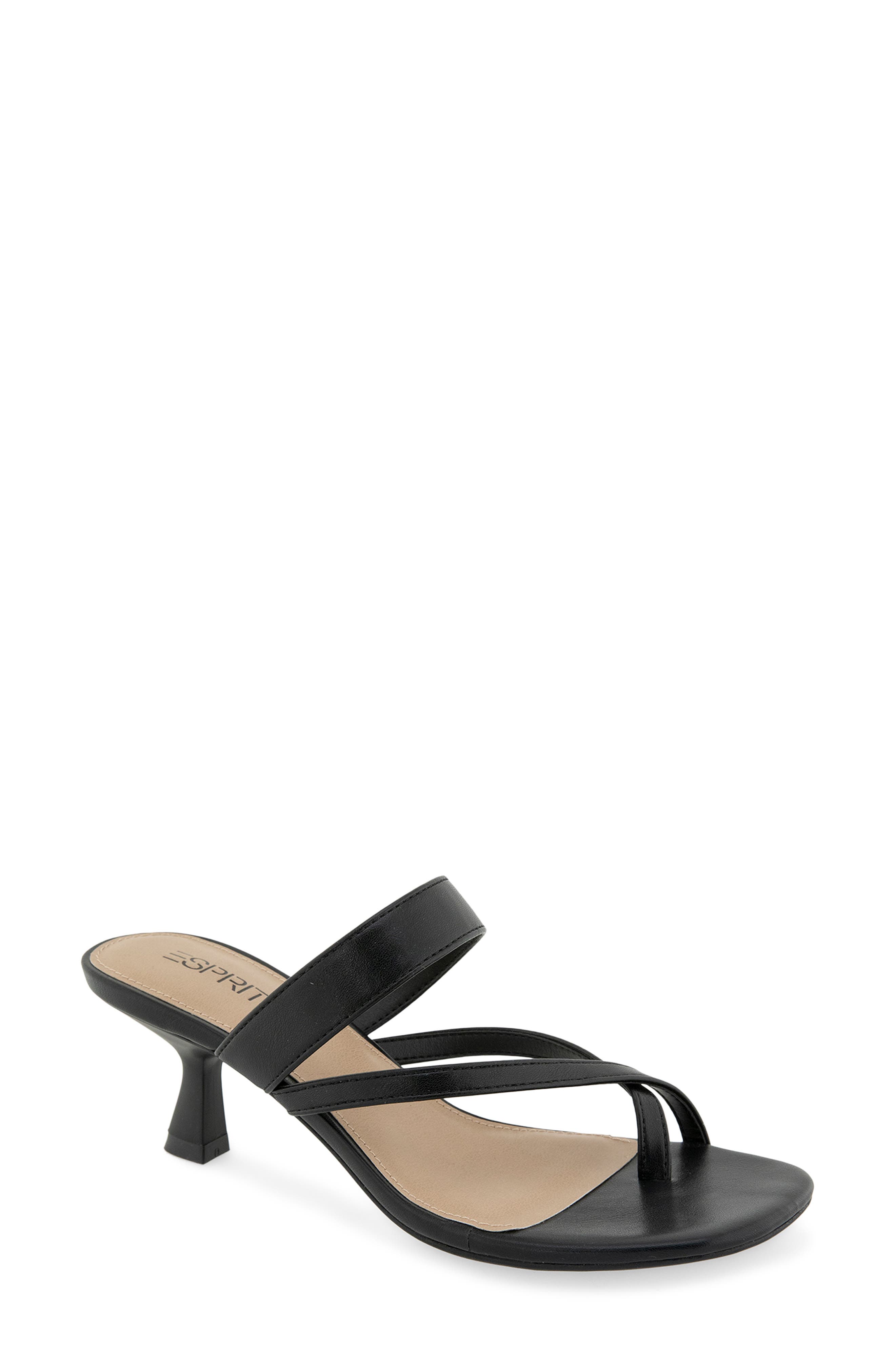 Esprit Elian Toe Loop Sandal, Main, color, Black Pu