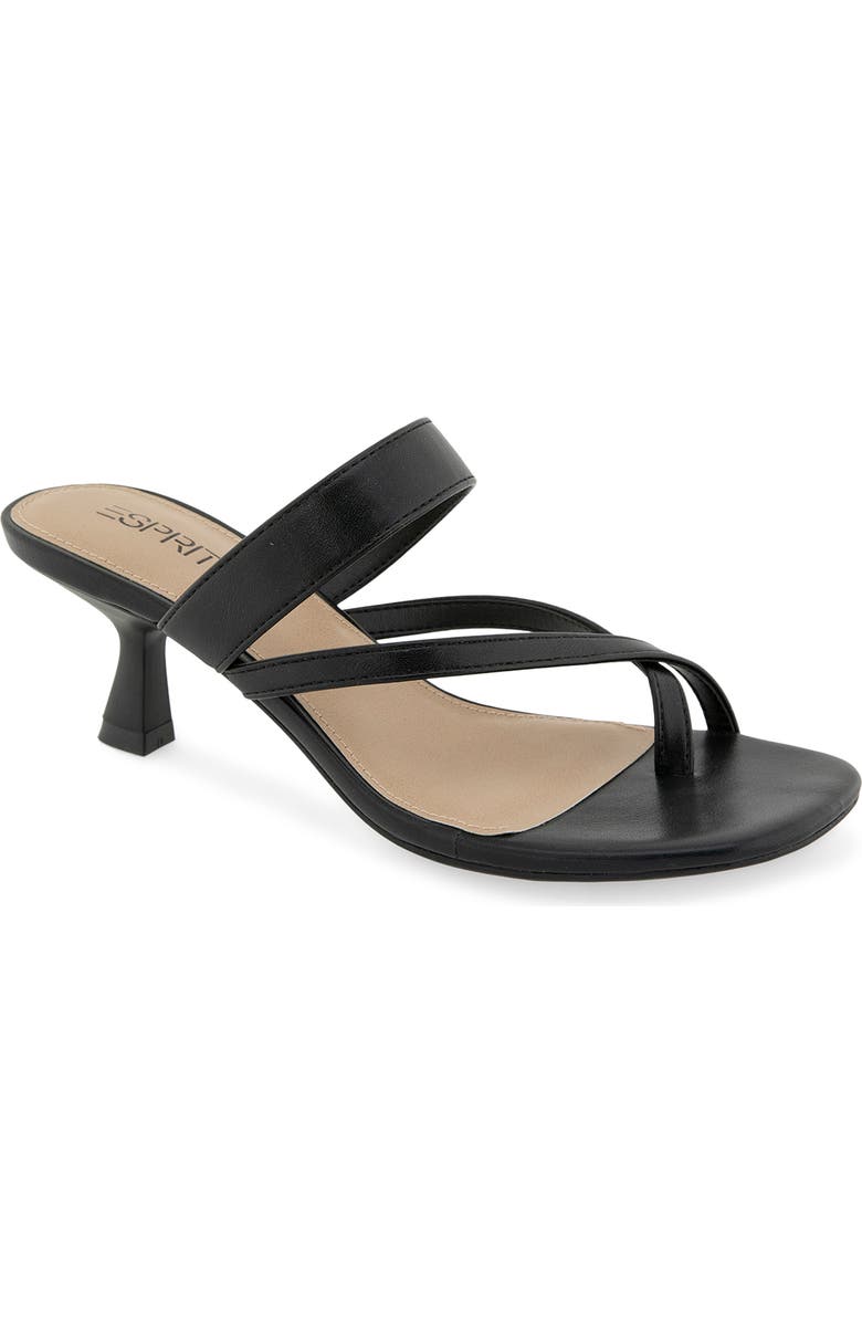 Esprit Elian Toe Loop Sandal, Main, color, Black Pu