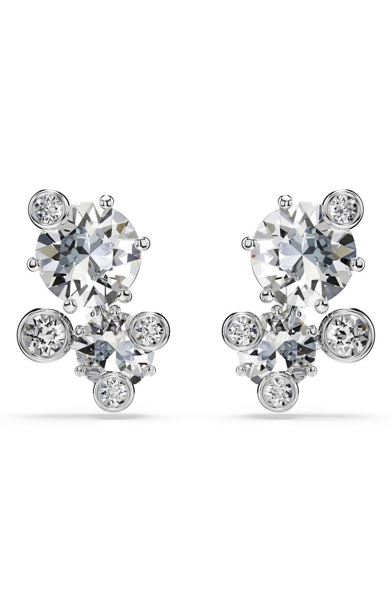 Swarovski Constella Crystal Statement Earrings, Main, color, Rhodium/ Crystal