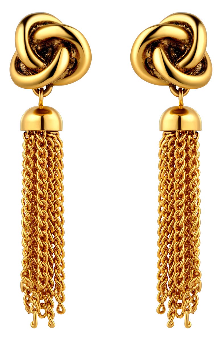 CHRISTINA CARUSO Tassel Knot Drop Earrings, Main, color, 14K Gold