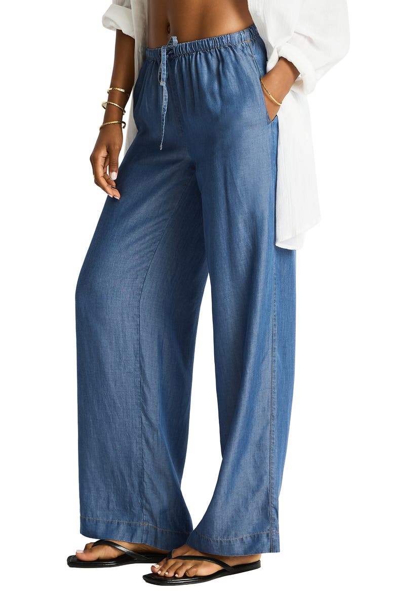 Sea Level Surf Tide Cover-Up Pants, Alternate, color, Denim