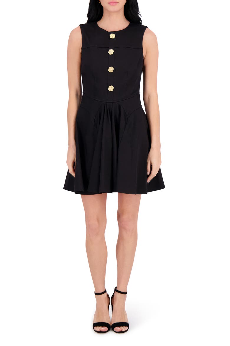 Sleeveless Fit and Flare Dress, Main, color, BLACK