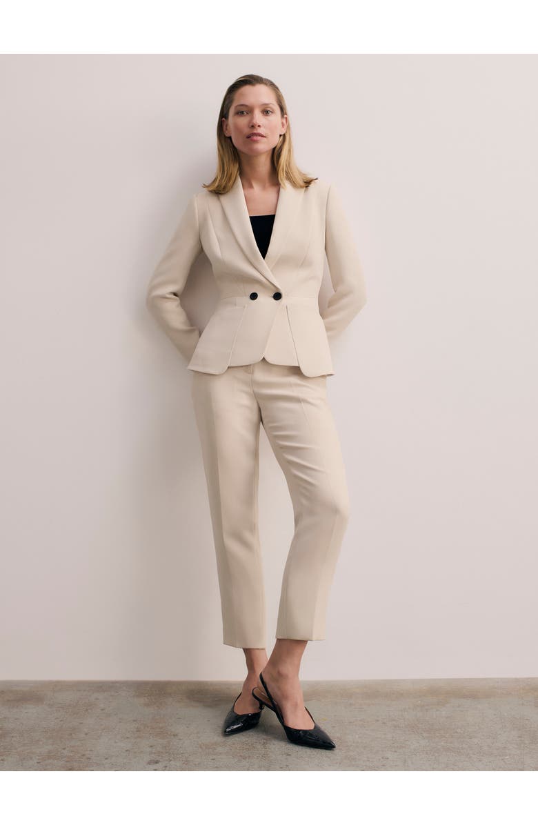The Fold Caselle Doppio Crepe Blazer, Alternate, color, Neutral