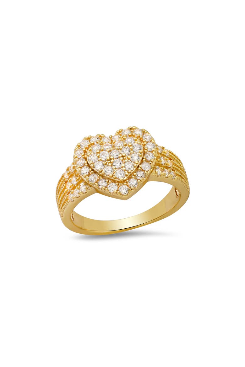 18k Gold Plated Heart Ring, Main, color, GOLD