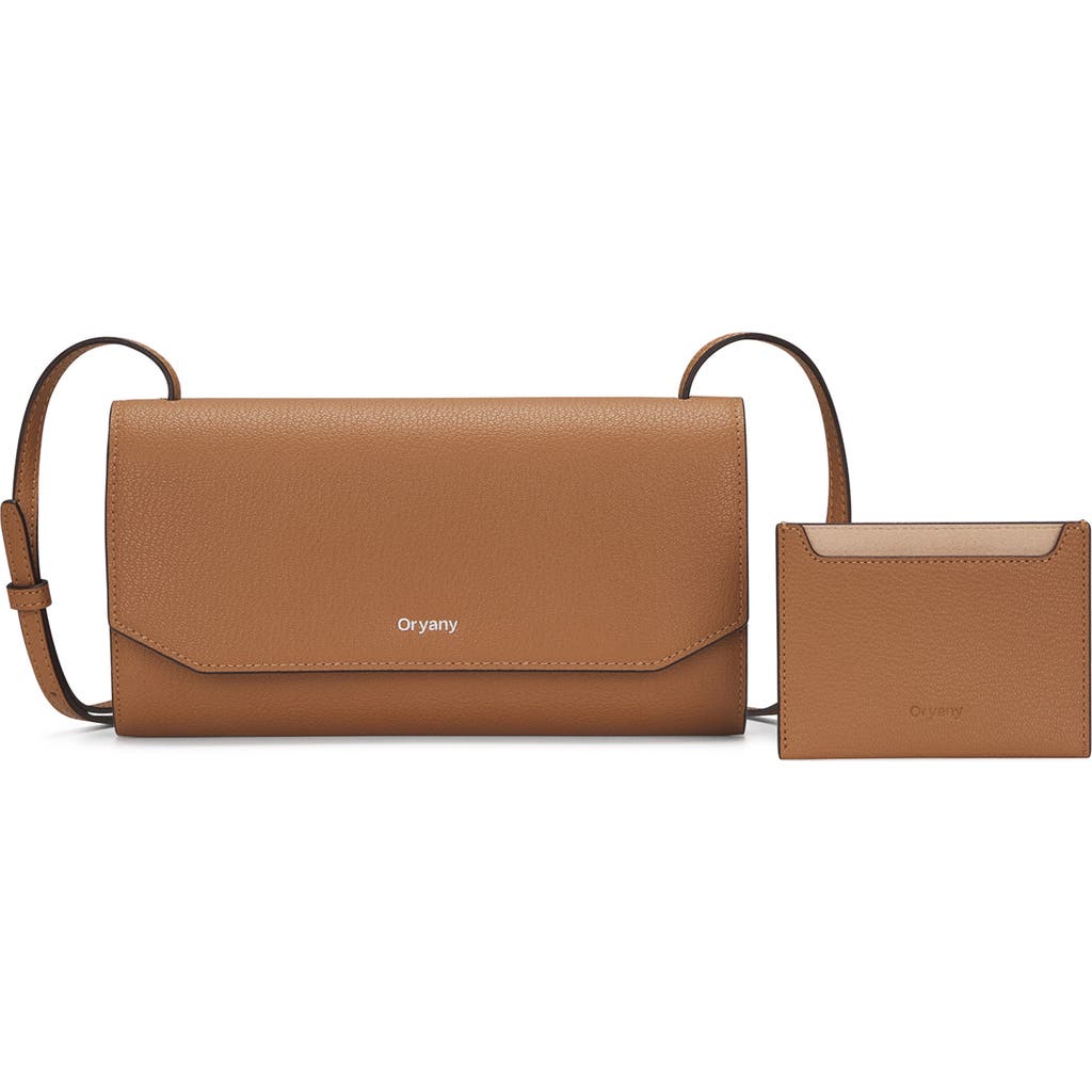 Oryany Mandy Leather Crossbody Wallet In Sand Brown