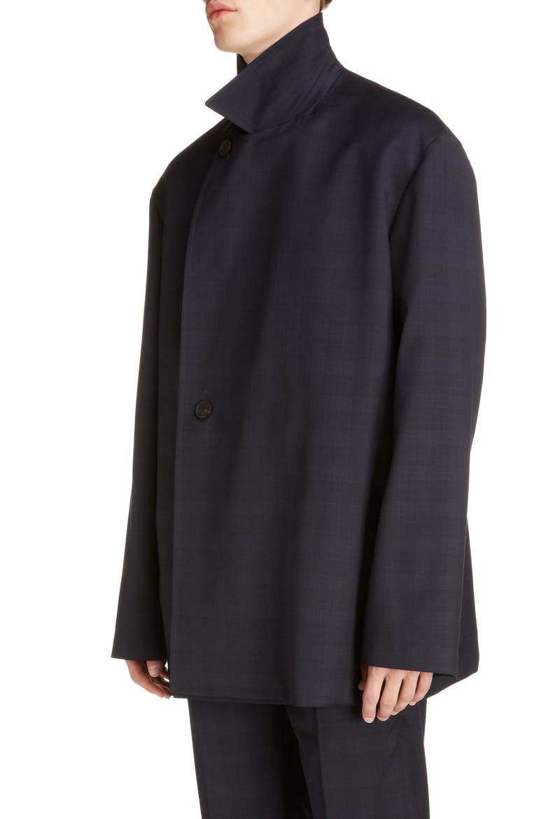 Plaid Wool Flap Jacket, Alternate, color, DARK NAVY