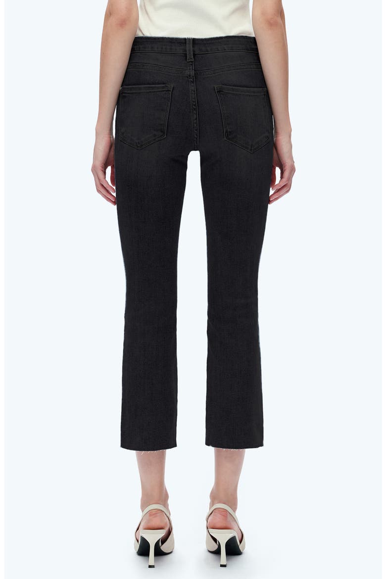 Raw Hem Crop Straight Leg Jeans, Alternate, color, BLACK