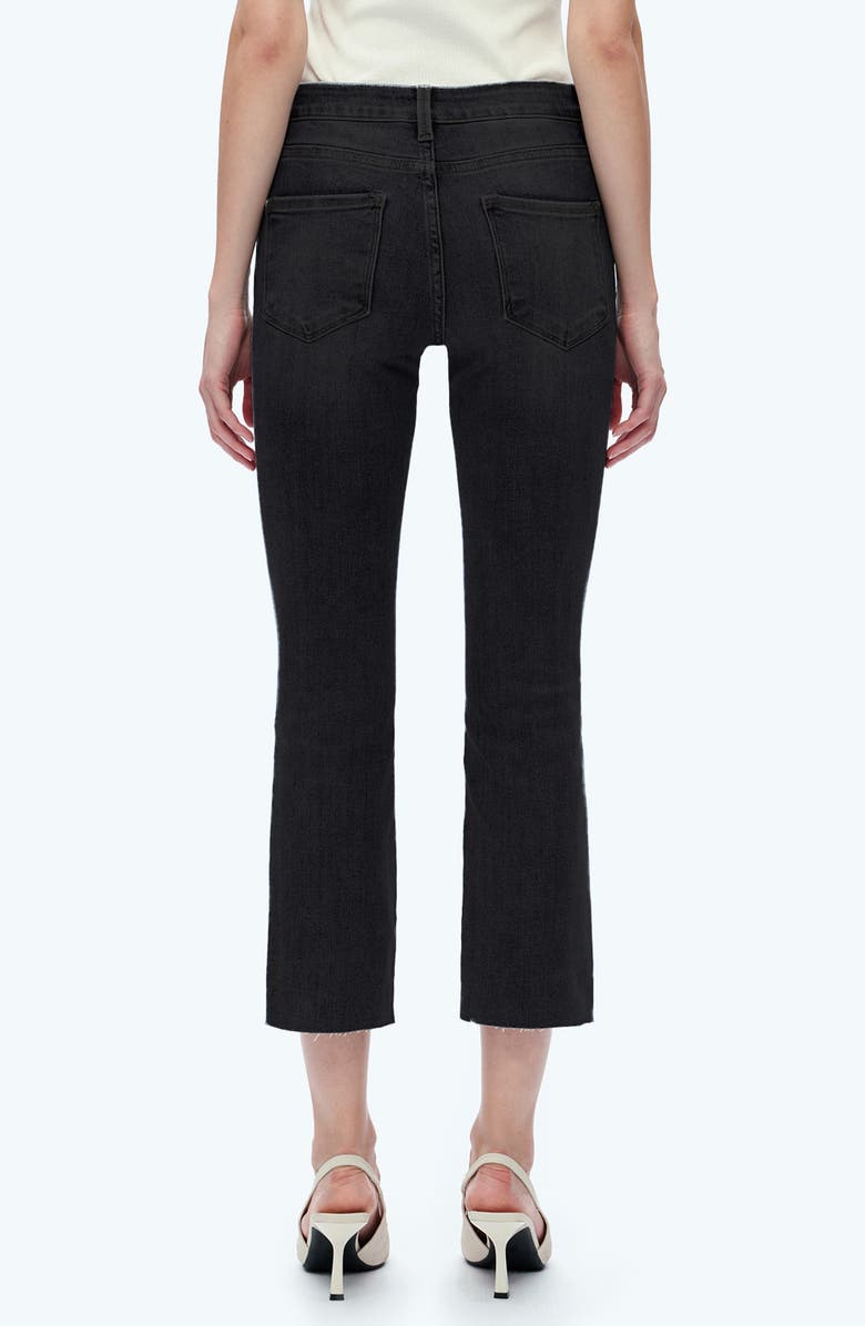 Bayeas Raw Hem Crop Straight Leg Jeans, Alternate, color, Black